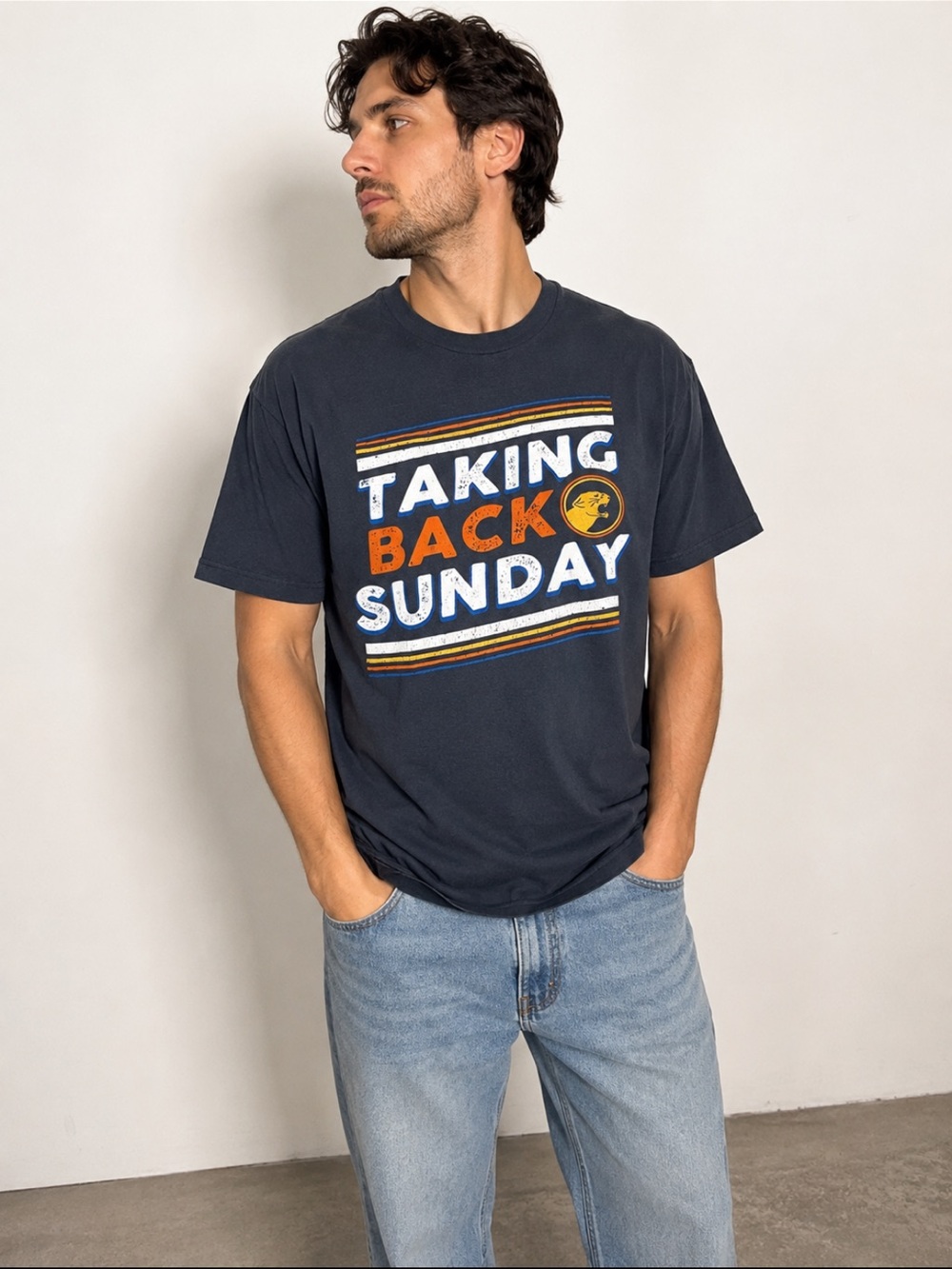 Taking Back Sunday Band T-Shirt Next Level Medium Gray Graphic Tee 100% Cotton